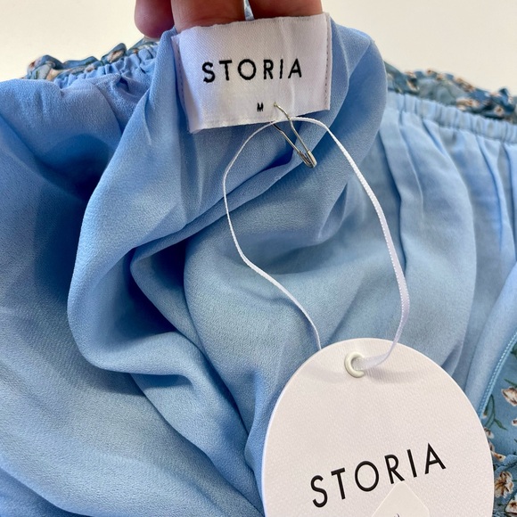 NWT Storia Floral Chiffon Tiered Mini Skirt sz M - Picture 3 of 6